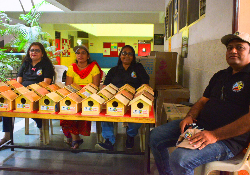 world sparrow day sparrow house distribution at Bright day school Vasna