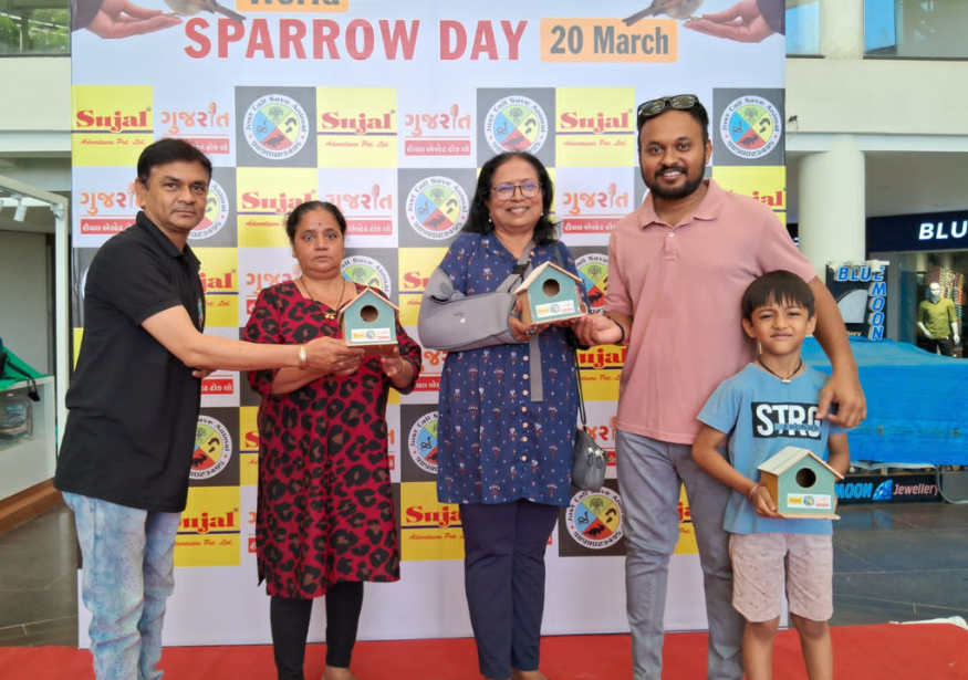 world sparrow day sparrow house distribution at Nilambh Triumph by Just Call Charitable Trust (10)