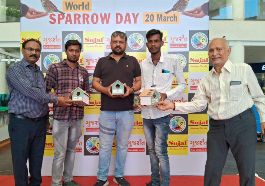 world sparrow day sparrow house distribution at Nilambh Triumph by Just Call Charitable Trust (16)