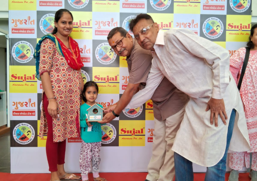 world sparrow day sparrow house distribution at Nilambh Triumph by Just Call Charitable Trust (22)