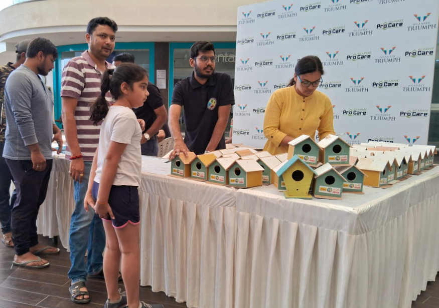 world sparrow day sparrow house distribution at Nilambh Triumph by Just Call Charitable Trust (7)